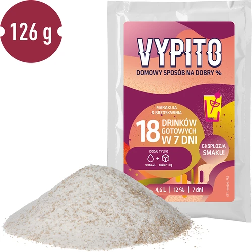 VYPITO 12%, saszetka na 18 drinków – Marakuja-Brzoskwinia, 126g - 3