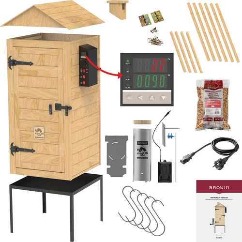 Wędzarnia 200 L dragON Larch E21 - z modrzewia, z elektrycznym modułem grzejnym i sterownikiem