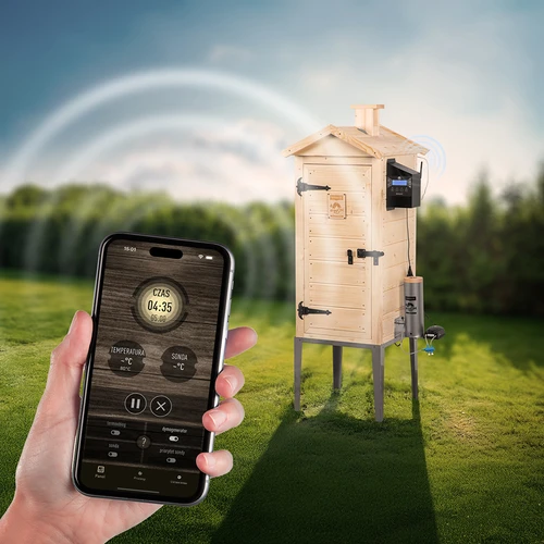 Wędzarnia z Wi-Fi, 200 L- dragON WOOD 100IQ z elektrycznym modułem grzejnym i sterownikiem - 7
