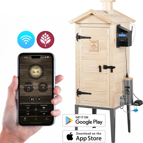 Wędzarnia z Wi-Fi, 200 L- dragON WOOD 100IQ z elektrycznym modułem grzejnym i sterownikiem