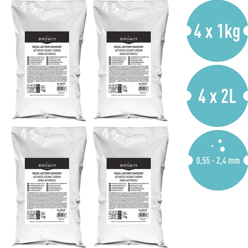 Węgiel aktywny kokosowy 1 kg x 4 - zestaw - 2