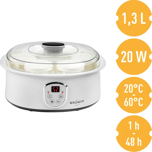 Yogurtiera con termostato, 7 vasetti, 1,3 L - 5