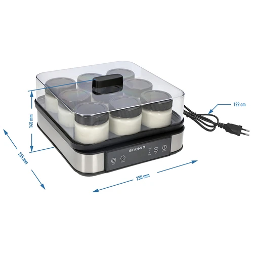 Yogurtiera con termostato, 9 vasetti, 1,6 L - 11