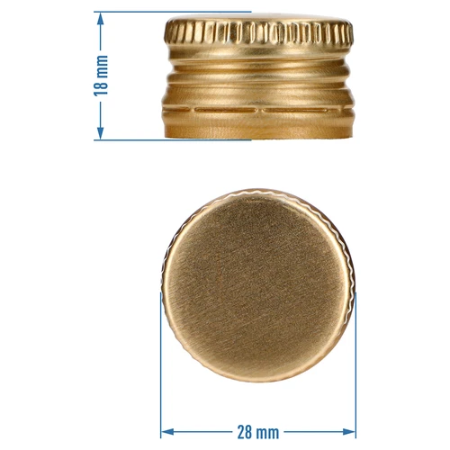 Zakrętka do butelek fi 28/18 - złota - 8 szt. - 4