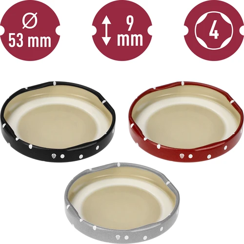 Zakrętka fi 53 kropki mix - 10 szt. - 10