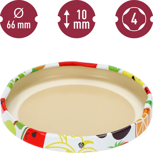 Zakrętka fi 66/4 owoce - 10 szt. - 4
