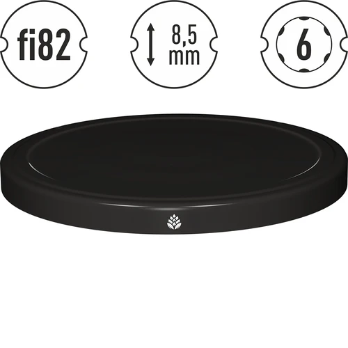 Zakrętka fi 82/6 czarna  - 10szt. - 4