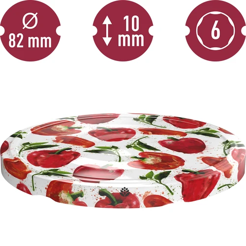 Zakrętka fi 82/6 papryki rysunkowe - 10szt. - 3