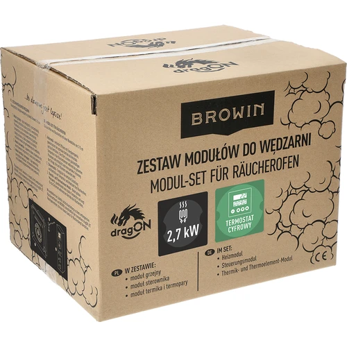 Zestaw modułów z termostatem cyfrowym- dragON 2,7 kW, do wędzarni ogrodowych - 9