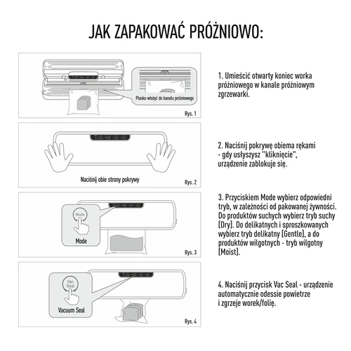 Zgrzewarka próżniowa - wielofunkcyjna, czarna - 9