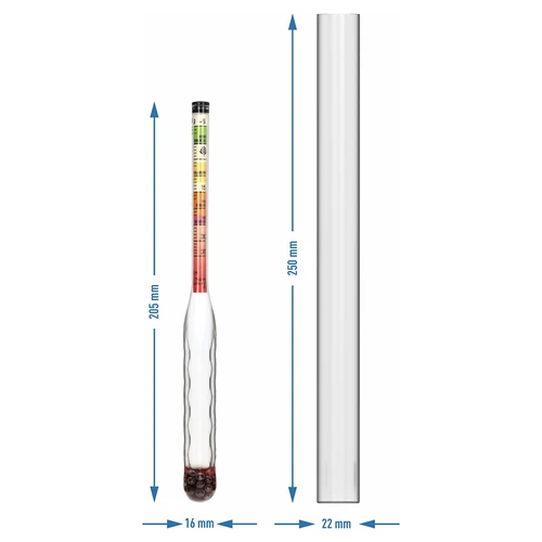 Zuccherometro infrangibile con provetta, campo di misura: -5-35°Blg - 4