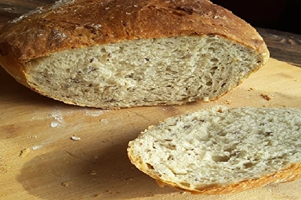 Pane di frumento con lievito e semi di lino