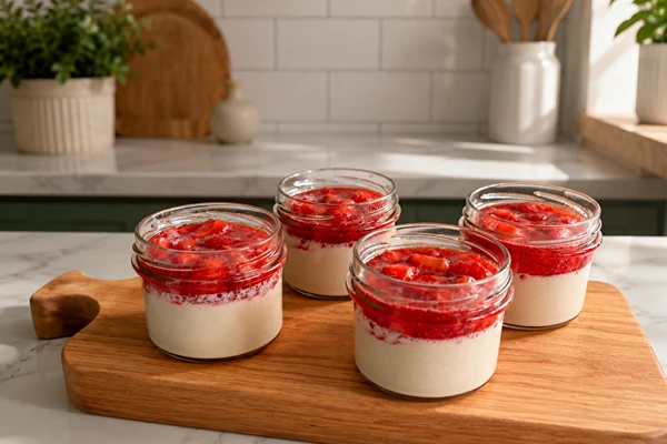 Panna Cotta vegana alle fragole