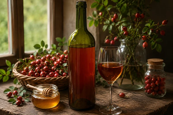 Vino di rosa canina al miele