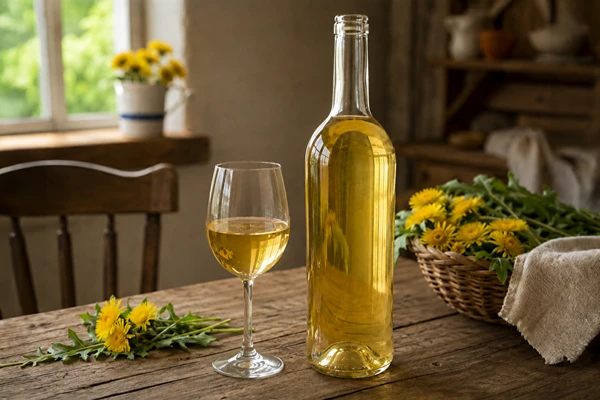Vino di tarassaco fatto in casa